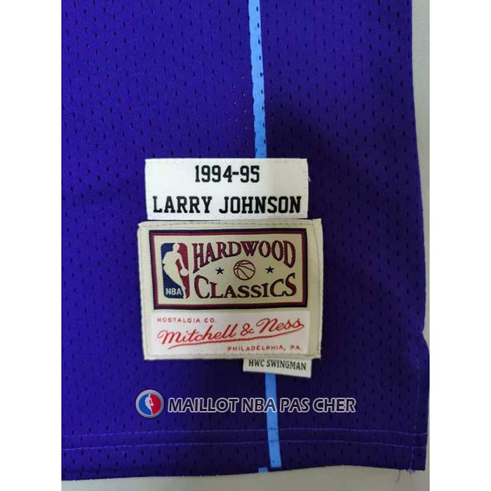 Maillot Charlotte Hornets Alonzo Mourning NO 33 Mitchell & Ness Volet